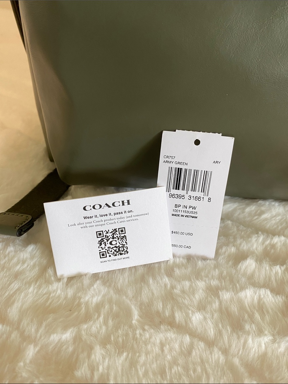COACH  Hall Backpack In Army Green Leather MSRP $495 NWT Unisex - Picture 9 of 15